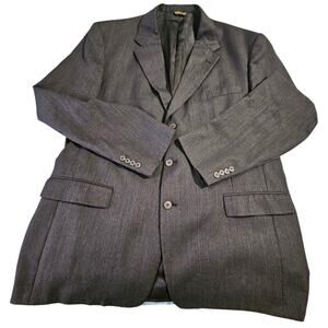 Vintage Austin Reed London-England Black Wool Blazer Sports Coat Size 46L